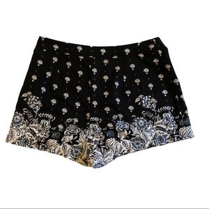 Abercrombie & Fitch Navy White Grey Floral Print 3/4 Zip High-Rise Short Women 6